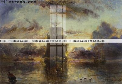 Tải file tranh ve son dau thuan buom xuoi gio 2351 (ảnh gốc) 300dpi tranh ve son dau thuan buom xuoi gio 2351