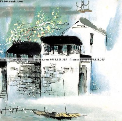 File tranh tranh ve thi tran giang nam 726 (gốc) chủ đề tĩnh vật