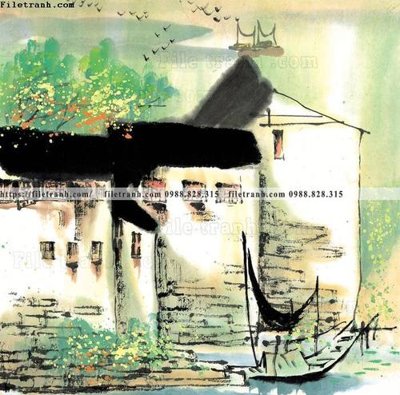 File tranh tranh ve thi tran giang nam 782 (ảnh gốc) in trần xuyên sáng