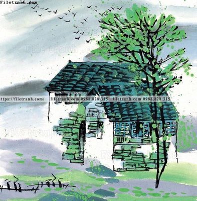 File tranh in trần 3D tranh ve thi tran giang nam 813 (ảnh gốc)