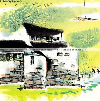 File PSD tranh ve thi tran giang nam 825 (bản gốc) cho nhà in