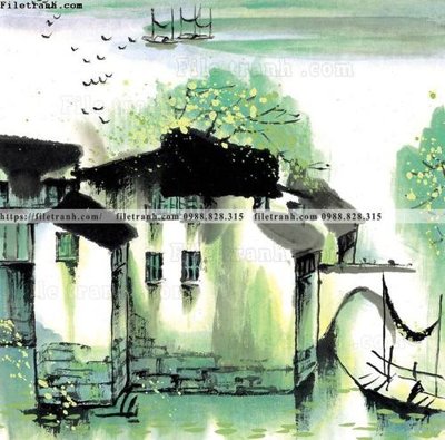 File gốc tranh ve thi tran giang nam 832 (trang trí) phòng trẻ em