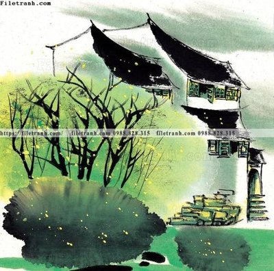 File gốc tranh ve thi tran giang nam 833 (chủ đề hiện đại) trang trí