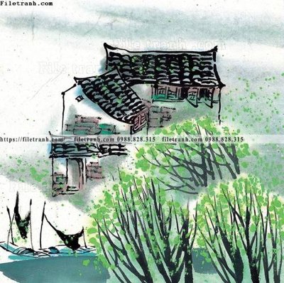 Ảnh gốc tranh ve thi tran giang nam 836 (nét căng) in mica