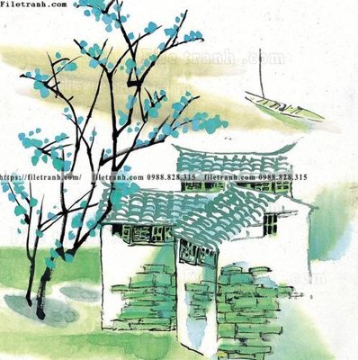 File in trần tranh ve thi tran giang nam 844 (bản gốc 3D) sống động