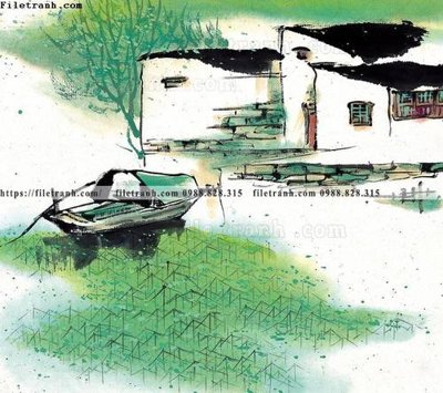 File tranh tranh ve thi tran giang nam 853 (gốc) chủ đề tĩnh vật