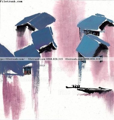 File in lụa tranh ve thi tran giang nam 899 (phong cảnh) tranh ve thi tran giang nam 899