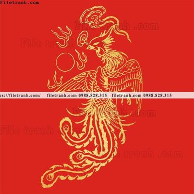 File PSD tranh vector rong vang 560 (gốc) tách lớp chi tiết