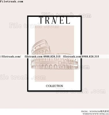 File tranh travel ban do 1530 (bản gốc) in canvas