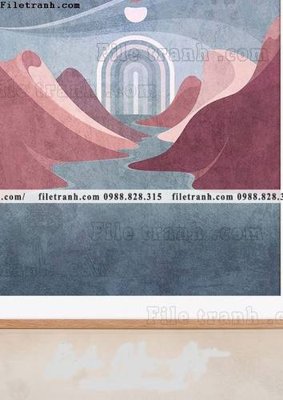 File gốc in ấn truu tuong cua Mat troi va Mat trang Morandi 611 chuẩn màu CMYK