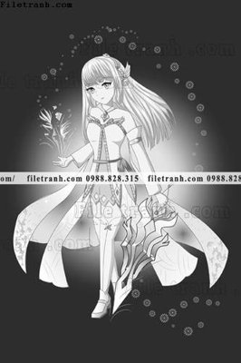 File tranh PSD vector hinh anh co gai tranh doc 1516 chất lượng cao