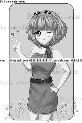 File in mica vector hinh anh co gai tranh doc 1521 (bản gốc) làm vách ngăn