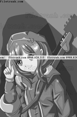 File gốc vector hinh anh co gai tranh doc 1537 (in lụa) trang trí tường