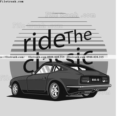 Download file gốc vector hinh anh o to xe hoi co dien 1542 (in lụa) nghệ thuật