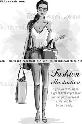 File in trần vector hinh anh style thoi trang nu 1518 (file gốc) phong thủy