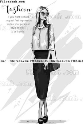 File tranh vector hinh anh style thoi trang nu 1524 (ảnh gốc) in trần nhà