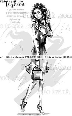 Download file gốc vector hinh anh style thoi trang nu 1588 (in mica) trang trí