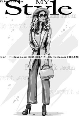 File gốc vector hinh anh thoi trang nu 1520 (in lụa) trang trí tường