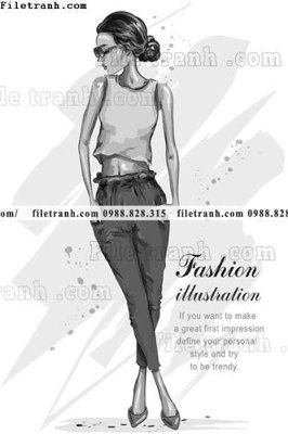 File gốc vector hinh anh thoi trang nu 1532 (in tráng gương) nghệ thuật