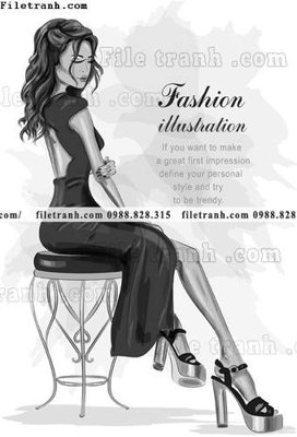 File tranh gốc PSD vector hinh anh thoi trang nu 1534 còn nguyên layer