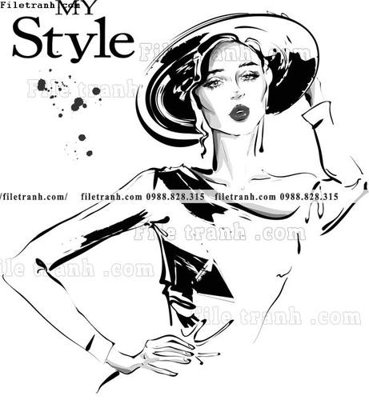 Download file tranh vector hinh anh thoi trang nu 1562 (file gốc PSD)