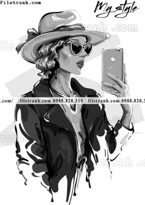 File tranh vector hinh anh thoi trang nu 1582 (gốc) in film