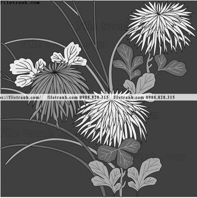 File tranh vector hoa va cay nhat ban 1537 (ảnh gốc) in trần nhà