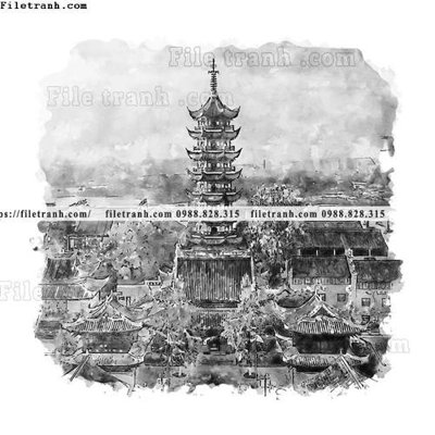 Tải file vector trang tri kien truc the gioi 1596 (gốc) in tranh tráng gương