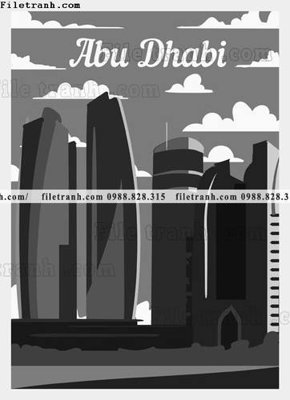 File tranh gốc in trần nhà vector truu tuong toa nha noi tieng 1500 3D